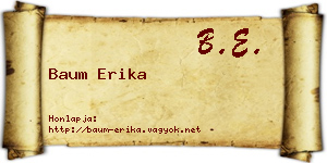 Baum Erika névjegykártya